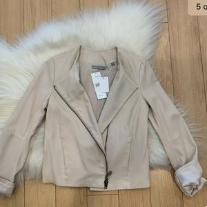 Vince Cream Leather Jacket
